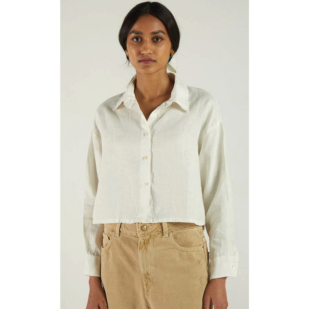Reistor Crop It Like It’s Hot Shirt in‎ Off-White Hemp Size Medium